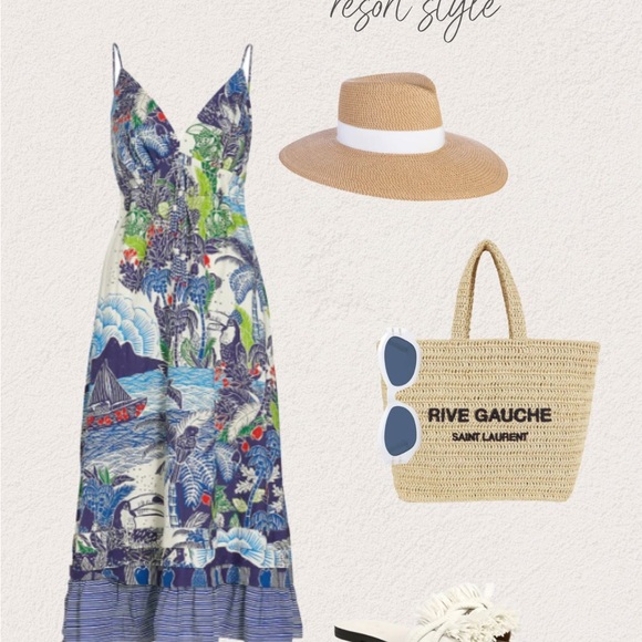 Farm Rio Tropical Print Midi Dress, Size M - Picture 9 of 11